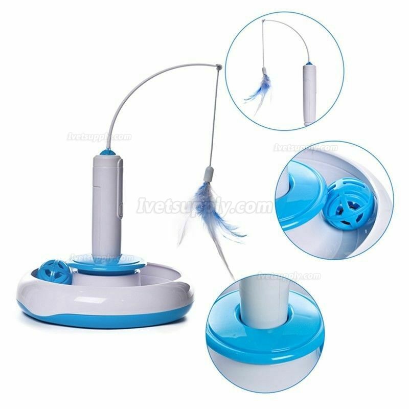 Cat Electric Toys Teaser Interactive Cats Toy Rotating Funny Feather Pet Toys